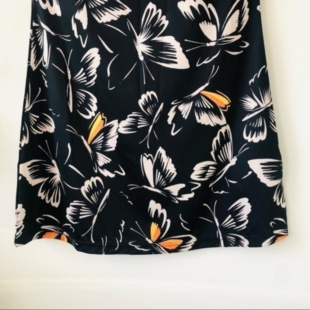 adidas x Farm Rio Black Butterfly Print Dress Size XS Brazilcore Athleisure Boho - Picture 9 of 14